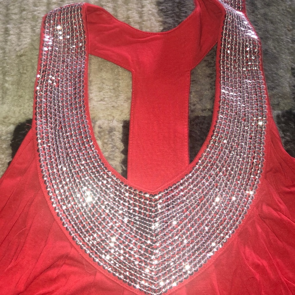 Sequined Razorback Tank - Picture 2 of 3
